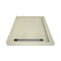 Redi Trench® 48 In x 60 In Right Double Threshold Corner Tileable Shower Pan Base with Left Drain and Linear Trench