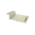 Base'N Bench® 48 In x 72 In Single Curb Tileable Shower Pan Base with Right Drain, Linear Trench, and Bench