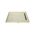Base'N Bench® 48 In x 72 In Single Curb Tileable Shower Pan Base with Right Drain, Linear Trench, and Bench