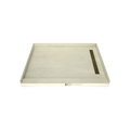 Base'N Bench® 48 In x 72 In Single Curb Tileable Shower Pan Base with Right Drain, Linear Trench, and Bench