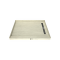 Base'N Bench® 48 In x 72 In Single Curb Tileable Shower Pan Base with Right Drain, Linear Trench, and Bench
