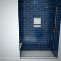 Base'N Bench® 48 In x 72 In Single Curb Tileable Shower Pan Base with Right Drain, Linear Trench, and Bench
