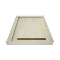 Redi Trench® 48 In x 60 In Left Double Threshold Corner Tileable Shower Pan Base with Right Drain and Linear Trench