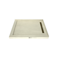 Redi Trench® 48 In x 60 In Left Double Threshold Corner Tileable Shower Pan Base with Right Drain and Linear Trench