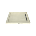 Redi Trench® 48 In x 60 In Left Double Threshold Corner Tileable Shower Pan Base with Right Drain and Linear Trench