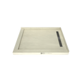 Redi Trench® 48 In x 60 In Left Double Threshold Corner Tileable Shower Pan Base with Right Drain and Linear Trench