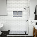 Redi Trench® 48 In x 60 In Left Double Threshold Corner Tileable Shower Pan Base with Right Drain and Linear Trench