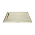 Redi Trench® 48 In x 72 In Single Curb Tileable Shower Pan Base with Left Drain and Linear Trench