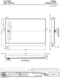 Redi Trench® 48 In x 72 In Single Curb Tileable Shower Pan Base with Left Drain and Linear Trench