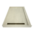 Redi Trench® 48 In x 72 In Single Curb Tileable Shower Pan Base with Left Drain and Linear Trench