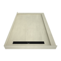Redi Trench® 48 In x 72 In Double Threshold Corner Tileable Shower Pan Base with Left Drain and Linear Trench