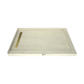 Redi Trench® 48 In x 72 In Double Threshold Corner Tileable Shower Pan Base with Left Drain and Linear Trench