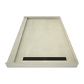 Redi Trench® 48 In x 72 In Single Curb Tileable Shower Pan Base with Right Drain and Linear Trench