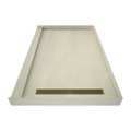 Redi Trench® 48 In x 72 In Single Curb Tileable Shower Pan Base with Right Drain and Linear Trench