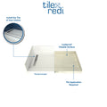 Redi Trench® 48 In x 72 In Single Curb Tileable Shower Pan Base with Right Drain and Linear Trench