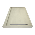 Redi Trench® 48 In x 72 In Single Curb Tileable Shower Pan Base with Right Drain and Linear Trench