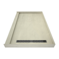 Redi Trench® 48 In x 72 In Single Curb Tileable Shower Pan Base with Right Drain and Linear Trench