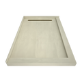 Redi Trench® 48 In x 72 In Double Threshold Corner Tileable Shower Pan Base with Right Drain and Linear Trench