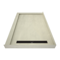 Redi Trench® 48 In x 72 In Double Threshold Corner Tileable Shower Pan Base with Right Drain and Linear Trench