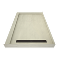 Redi Trench® 48 In x 72 In Double Threshold Corner Tileable Shower Pan Base with Right Drain and Linear Trench