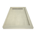 Redi Trench® 48 In x 72 In Double Threshold Corner Tileable Shower Pan Base with Right Drain and Linear Trench