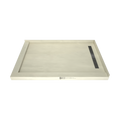Redi Trench® 48 In x 72 In Double Threshold Corner Tileable Shower Pan Base with Right Drain and Linear Trench