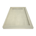 Redi Trench® 48 In x 72 In Double Threshold Corner Tileable Shower Pan Base with Right Drain and Linear Trench