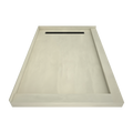 Redi Trench® 48 In x 72 In Double Threshold Corner Tileable Shower Pan Base with Right Drain and Linear Trench