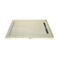 Redi Trench® 48 In x 72 In Double Threshold Corner Tileable Shower Pan Base with Right Drain and Linear Trench