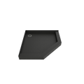 Redi Neo® 36 In x 36 In Triple Curb Shower Pan with Back Drain and Round Polished Chrome Drain Grate