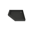 Redi Neo® 36 In x 36 In Triple Curb Shower Pan with Back Drain and Round Polished Chrome Drain Grate