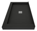 Wonder Drain 34 In x 60 In Triple Curb Shower Pan with Center Drain and Square Tileable Drain Grate