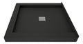 Wonder Drain 48 In x 48 In Triple Curb Shower Pan with Center Drain and Square Tileable Drain Grate