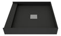 Wonder Drain 36 In x 36 In Single Curb Shower Pan with Center Drain and Square Tileable Drain Grate