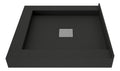Wonder Drain 42 In x 42 In Triple Curb Shower Pan with Center Drain and Square Tileable Drain Grate