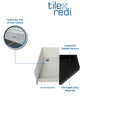 Redi Neo® 36 In x 36 In Triple Curb Shower Pan with Back Drain and Round Polished Chrome Drain Grate