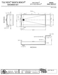 Base'N Bench® Kit: Redi Base Left Drain Single Curb Shower Pan, 30″D x 72″W x 17″H installed (Pan: 30″D x 60″W; Bench: 26″D x 12″W)