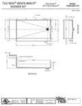 Base'N Bench® Kit: Redi Base Right Drain Single Curb Shower Pan, 37″D x 72″W x 17″H installed (Pan: 37″D x 60″W; Bench: 33″D x 12″W)