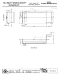 Base'N Bench® Kit: Redi Trench Left Drain Single Curb Shower Pan with Designer Matte Black Grate, 30″D x 72″W x 17″H installed (Pan: 30″D x 60″W; Bench: 26″D x 12″W)