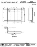 Base'N Bench® Kit: Redi Trench Back Drain Single Curb Shower Pan with Brushed Nickel Designer Grate, 48″D x 60″W x 17″H installed (Pan: 48″D x 48″W; Bench: 44″D x 12″W)