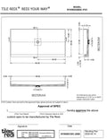 Base'N Bench® Kit: Wonder Drain Center Drain Single Curb Shower Pan, 30″D x 72″W x 17″H installed (Pan: 30″D x 60″W; Bench: 26″D x 12″W)
