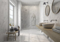 Statuario Luxe Matte 3 In x 13 In Marble Porcelain Bullnose Floor Tile