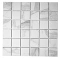 Statuario Luxe Matte 13 In x 13 In Marble Porcelain Mosaic Floor Tile