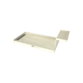 Base'N Bench® 32 In x 72 In Single Curb Tileable Shower Pan Base with Left Drain, Linear WonderFall Tileable Grate, and Bench