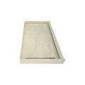 WonderFall Trench® 32 In x 60 In Single Curb Tileable Shower Pan Base with Left Drain and Linear Trench