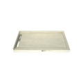 WonderFall Trench® 32 In x 60 In Double Threshold Corner Tileable Shower Pan Base with Left Drain and Linear Trench