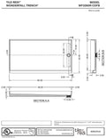 WonderFall Trench® 32 In x 60 In Single Curb Tileable Shower Pan Base with Right Drain and Linear Trench