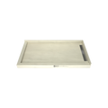 WonderFall Trench® 32 In x 60 In Double Threshold Corner Tileable Shower Pan Base with Right Drain and Linear Trench