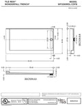 WonderFall Trench® 32 In x 60 In Double Threshold Corner Tileable Shower Pan Base with Right Drain and Linear Trench
