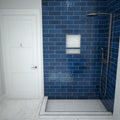 WonderFall Trench® 36 In x 48 In Double Threshold Corner Tileable Shower Pan Base with Right Drain and Linear Trench